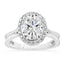 2.93 ctw Oval Lab Grown Diamond Halo Split Shank Engagement Ring in 14kt White Gold