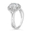 2.93 ctw Oval Lab Grown Diamond Halo Split Shank Engagement Ring in 14kt White Gold