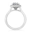 2.93 ctw Oval Lab Grown Diamond Halo Split Shank Engagement Ring in 14kt White Gold