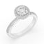 1.52 ctw Round Lab Grown Diamond Halo Ring in 14kt White Gold