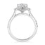 2.08 ctw Round Lab Grown Diamond Vintage Style Halo Engagement Ring in 14kt White Gold