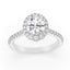 2.02 ctw Round Lab Grown Diamond Graduated Halo Engagement Ring in 14kt White Gold