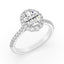 2.02 ctw Round Lab Grown Diamond Graduated Halo Engagement Ring in 14kt White Gold