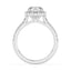 2.02 ctw Round Lab Grown Diamond Graduated Halo Engagement Ring in 14kt White Gold