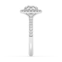 2.02 ctw Round Lab Grown Diamond Graduated Halo Engagement Ring in 14kt White Gold