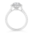 1.43 ctw Round Lab Grown Diamond Halo Engagement Ring in 14kt White Gold