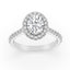 2.22 ctw Oval Lab Grown Diamond Halo Engagement Ring in 14kt White Gold