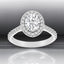 2.22 ctw Oval Lab Grown Diamond Halo Engagement Ring in 14kt White Gold