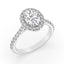 2.22 ctw Oval Lab Grown Diamond Halo Engagement Ring in 14kt White Gold