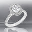 2.22 ctw Oval Lab Grown Diamond Halo Engagement Ring in 14kt White Gold