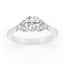 1.37 ctw Round Lab Grown Diamond Side Stone Engagement Ring in 14kt White Gold