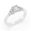 1.37 ctw Round Lab Grown Diamond Side Stone Engagement Ring in 14kt White Gold