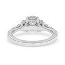 1.37 ctw Round Lab Grown Diamond Side Stone Engagement Ring in 14kt White Gold