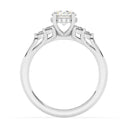 1.37 ctw Round Lab Grown Diamond Side Stone Engagement Ring in 14kt White Gold