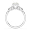 1.37 ctw Round Lab Grown Diamond Side Stone Engagement Ring in 14kt White Gold