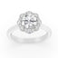 1.91 ctw Round Lab Grown Diamond Halo Engagement Ring in 14kt White Gold