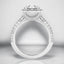 3.13 ctw Round Lab Grown Diamond Halo and Pavé Engagement Ring in 14kt White Gold