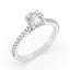 1.52 ctw Round Lab Grown Diamond Prong Set Cathedral Engagement Ring in 14kt White Gold