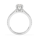 1.52 ctw Round Lab Grown Diamond Prong Set Cathedral Engagement Ring in 14kt White Gold