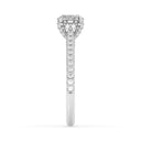 1.52 ctw Round Lab Grown Diamond Prong Set Cathedral Engagement Ring in 14kt White Gold