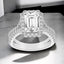 4.01 ctw Emerald Cut Lab Grown Diamond Halo Engagement Ring in 14kt White Gold