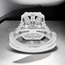 4.01 ctw Emerald Cut Lab Grown Diamond Halo Engagement Ring in 14kt White Gold