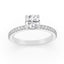 1.46 ctw Round Lab Grown Diamond Prong Set Hidden Halo Engagement Ring in 14kt White Gold