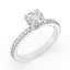 1.46 ctw Round Lab Grown Diamond Prong Set Hidden Halo Engagement Ring in 14kt White Gold