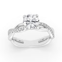 1.68 ctw Round Lab Grown Diamond Twist Engagement Ring in 14kt White Gold