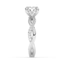 1.68 ctw Round Lab Grown Diamond Twist Engagement Ring in 14kt White Gold