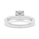 1.41 ctw Round and Baguette Lab Grown Diamond Engagement Ring in 14kt White Gold