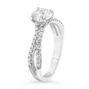 1.36 ctw Round Lab Grown Diamond Split Shank Engagement Ring in 14kt White Gold
