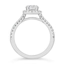 1.48 ctw Round Lab Grown Diamond Split Shank Halo Engagement Ring in 14kt White Gold