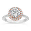 2.72 ctw Round Lab Grown Diamond Halo Engagement Ring in 14kt Two-Tone Gold