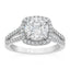 2.53 ctw Round Lab Grown Diamond Split Shank Halo Engagement Ring in 14kt White Gold