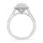 2.53 ctw Round Lab Grown Diamond Split Shank Halo Engagement Ring in 14kt White Gold