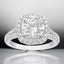 3.64 ctw Round Lab Grown Diamond Cushion Halo Engagement Ring in 14kt White Gold