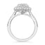 3.64 ctw Round Lab Grown Diamond Cushion Halo Engagement Ring in 14kt White Gold