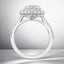 3.64 ctw Round Lab Grown Diamond Cushion Halo Engagement Ring in 14kt White Gold