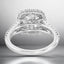 3.64 ctw Round Lab Grown Diamond Cushion Halo Engagement Ring in 14kt White Gold