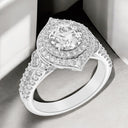 2.35 ctw Round Lab Grown Diamond Halo Engagement Ring in 14kt White Gold