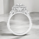 2.35 ctw Round Lab Grown Diamond Halo Engagement Ring in 14kt White Gold