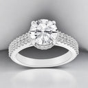 3.64 ctw Round Lab Grown Diamond Double Row Engagement Ring in 14kt White Gold
