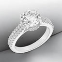 3.64 ctw Round Lab Grown Diamond Double Row Engagement Ring in 14kt White Gold