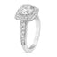 2.22 ctw Round Lab Grown Diamond Double Cushion Halo Engagement Ring in 14kt White Gold