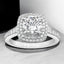 2.22 ctw Round Lab Grown Diamond Double Cushion Halo Engagement Ring in 14kt White Gold