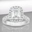 3.53 ctw Emerald Cut Lab Grown Diamond Halo Engagement Ring in 14kt White Gold