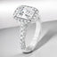 3.53 ctw Emerald Cut Lab Grown Diamond Halo Engagement Ring in 14kt White Gold