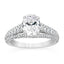 2.80 ctw Oval Lab Grown Diamond Three-Row Engagement Ring in 14kt White Gold