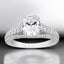 2.80 ctw Oval Lab Grown Diamond Three-Row Engagement Ring in 14kt White Gold